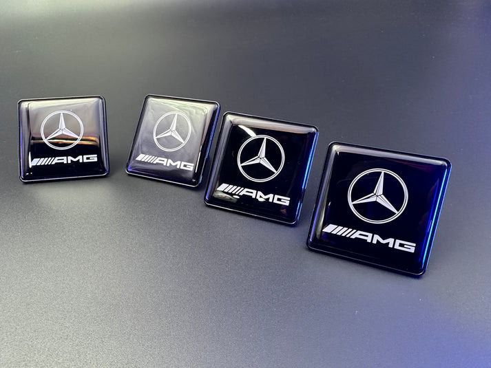 Mercedes-Benz AMG Emblems Seat Badges Metal Set 4 pcs